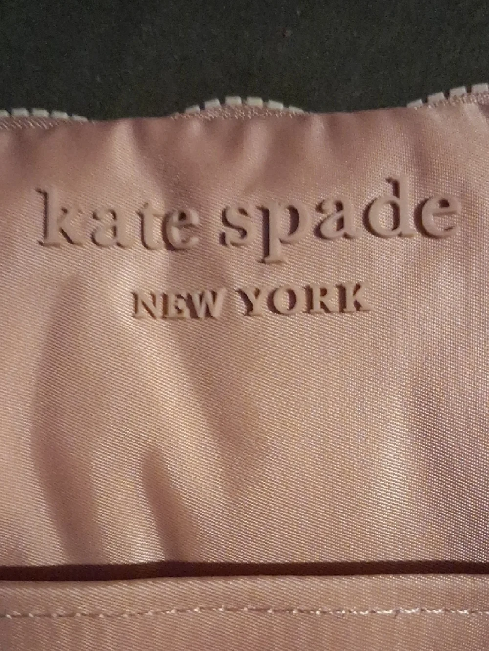 kate spade blush pink embossed logo pouch